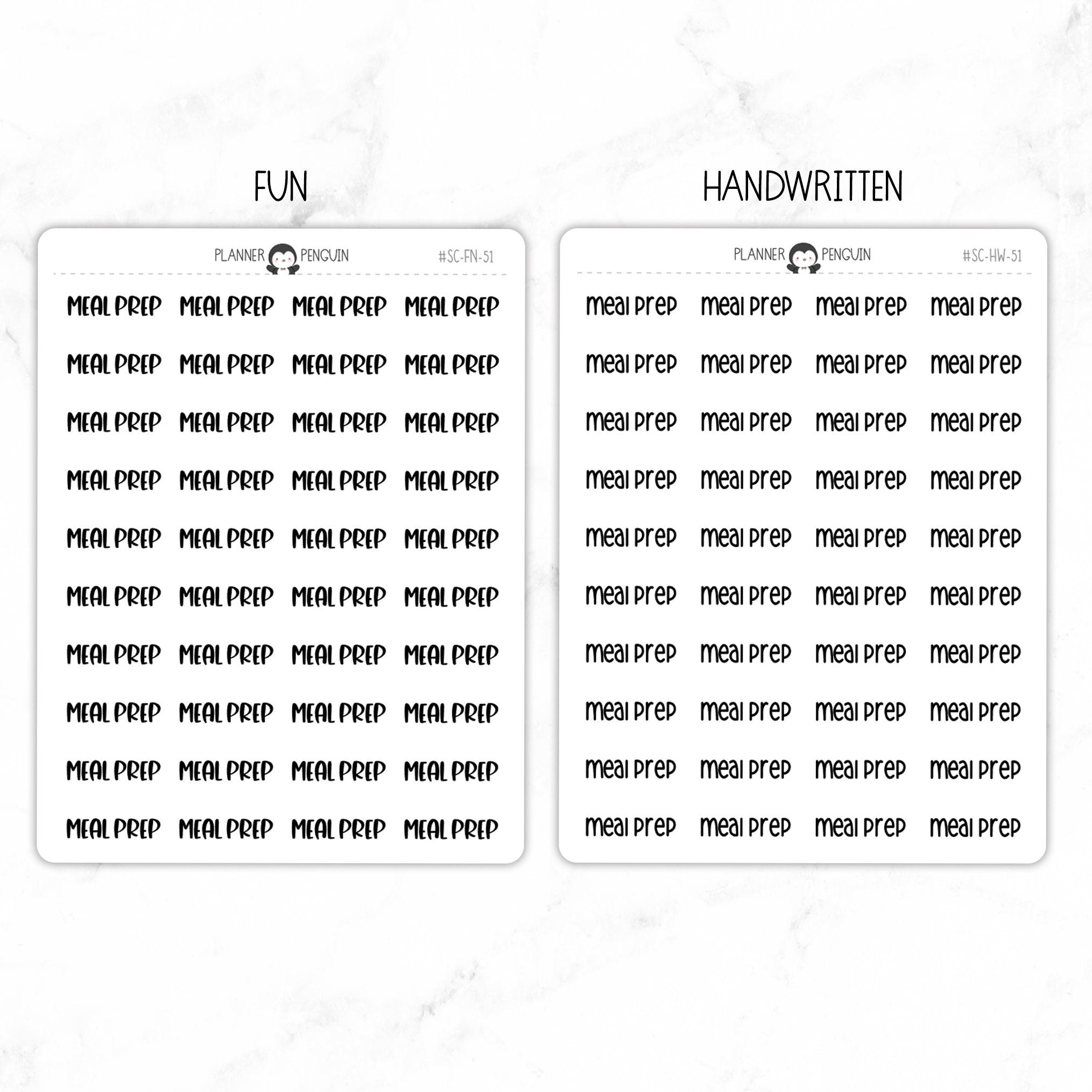Meal Prep Script Stickers