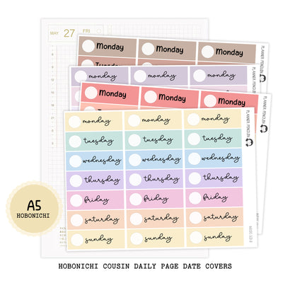 Hobonichi Cousin A5 Daily Page Date Covers|#A5DC-MAIN