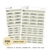 2026 Hobonichi A6 Original Japanese SUNDAY start Yearly view Stickers // #A6-SUNDAY-MAIN-COLOR