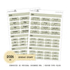 2026 Hobonichi A6 Original Japanese SUNDAY start Yearly view Stickers // #A6-SUNDAY-ROUND-COLOR