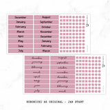 Hobonichi A6 Original Yearly Index Stickers // #A6-INDEX-COLOR-JAN