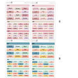 2027 Hobonichi A6 Original Japanese SUNDAY START Yearly view Stickers// #A6-SUNDAY-MAIN