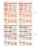 2027 Hobonichi A6 Original Japanese SUNDAY START Yearly view Stickers// #A6-SUNDAY-MAIN