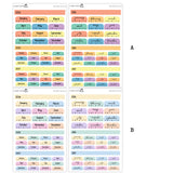 2026 Hobonichi A6 Original Japanese SUNDAY START Yearly view Stickers// #A6-SUNDAY-ROUND