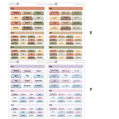2026 Hobonichi A6 Original Japanese SUNDAY START Yearly view Stickers// #A6-SUNDAY-ROUND