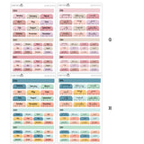 2026 Hobonichi A6 Original Japanese SUNDAY START Yearly view Stickers// #A6-SUNDAY-ROUND