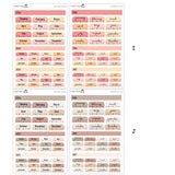 2026 Hobonichi A6 Original Japanese SUNDAY START Yearly view Stickers// #A6-SUNDAY-ROUND