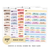 2027 Hobonichi A6 Original Japanese MONDAY START Yearly view Stickers// #A6-ROUND