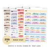 2026 Hobonichi A6 Original Japanese MONDAY START Yearly view Stickers  // #A6-ROUND