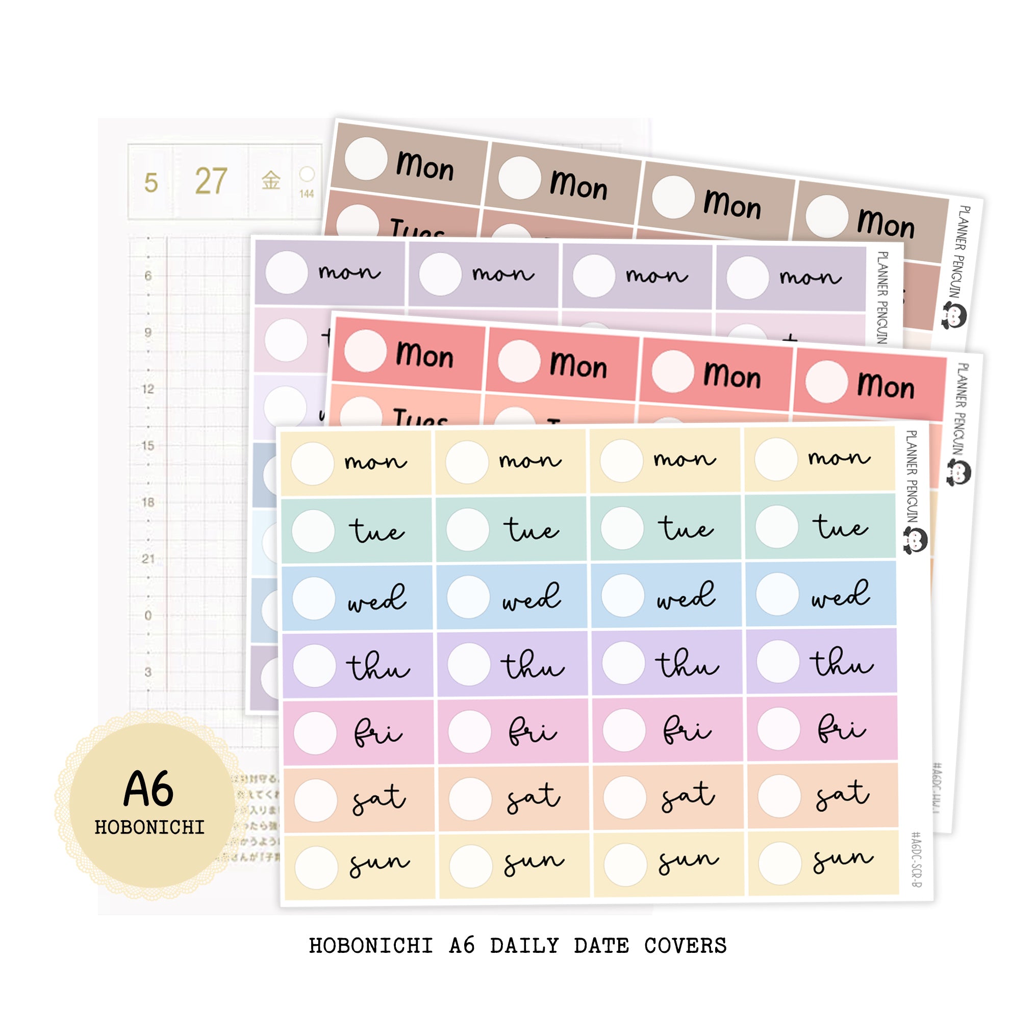 Hobonichi A6 Original Daily Page Date Covers|#A6DC-MAIN