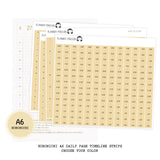 Hobonichi A6 ORIGINAL Daily Timeline Strips| 5AM | 6AM | 7AM | 8AM | Planner Stickers| A6 TECHO #A6TL-CUSTOM