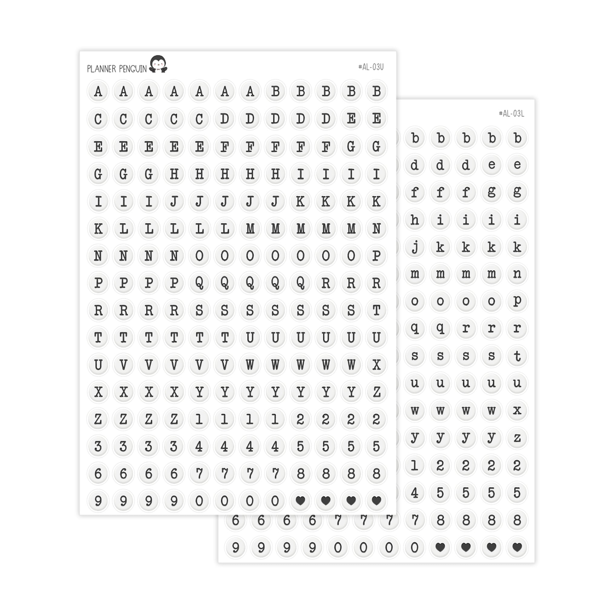 Letter Bead Alphabet Stickers // #AL-03
