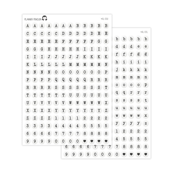 Letter Bead Alphabet Stickers // #AL-03