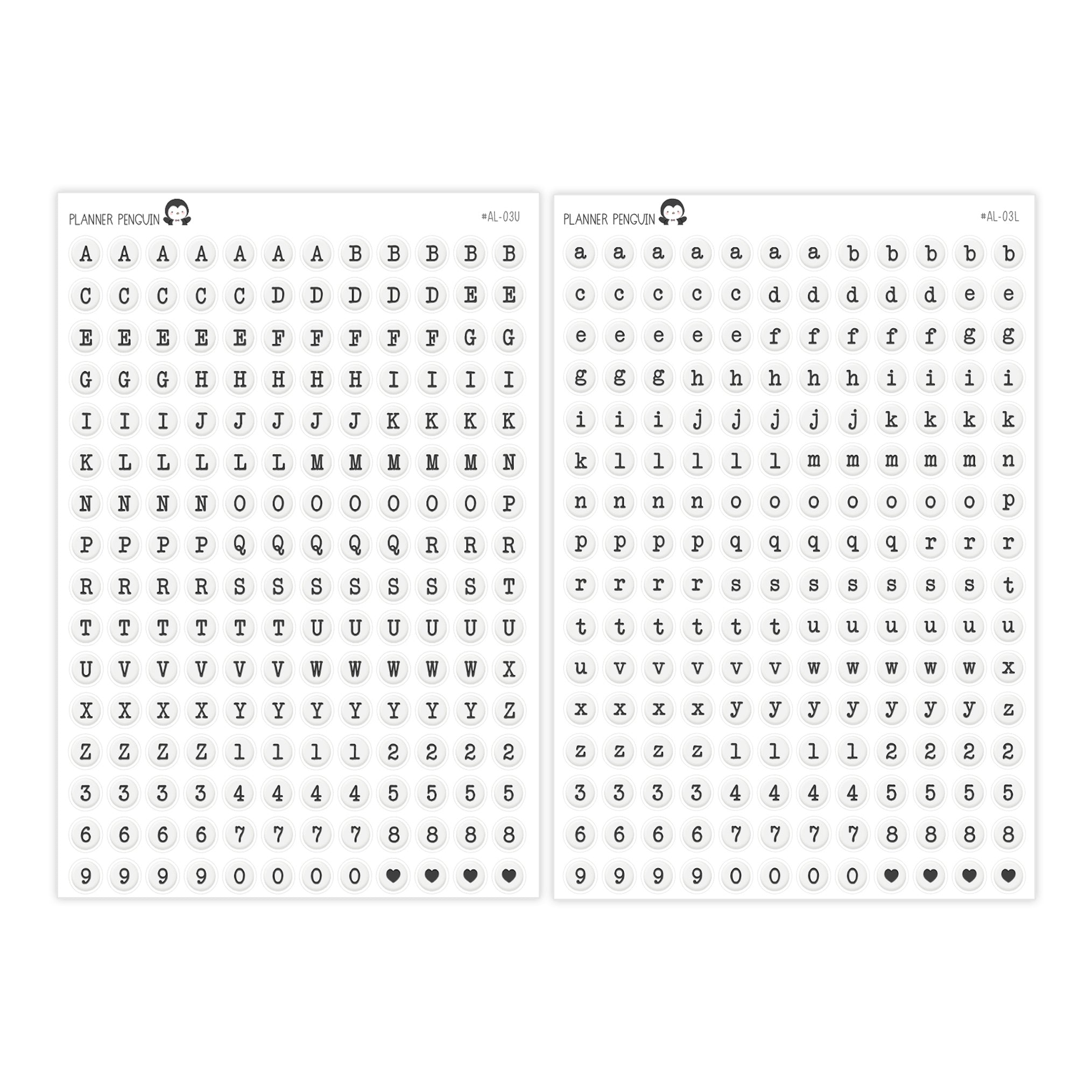 Letter Bead Alphabet Stickers // #AL-03