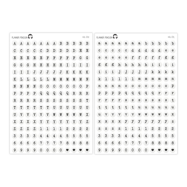 Letter Bead Alphabet Stickers // #AL-03