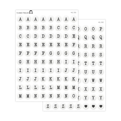 Jumbo Bead Alphabet Stickers // #AL-04AB
