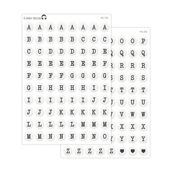 Jumbo Bead Alphabet Stickers // #AL-04AB