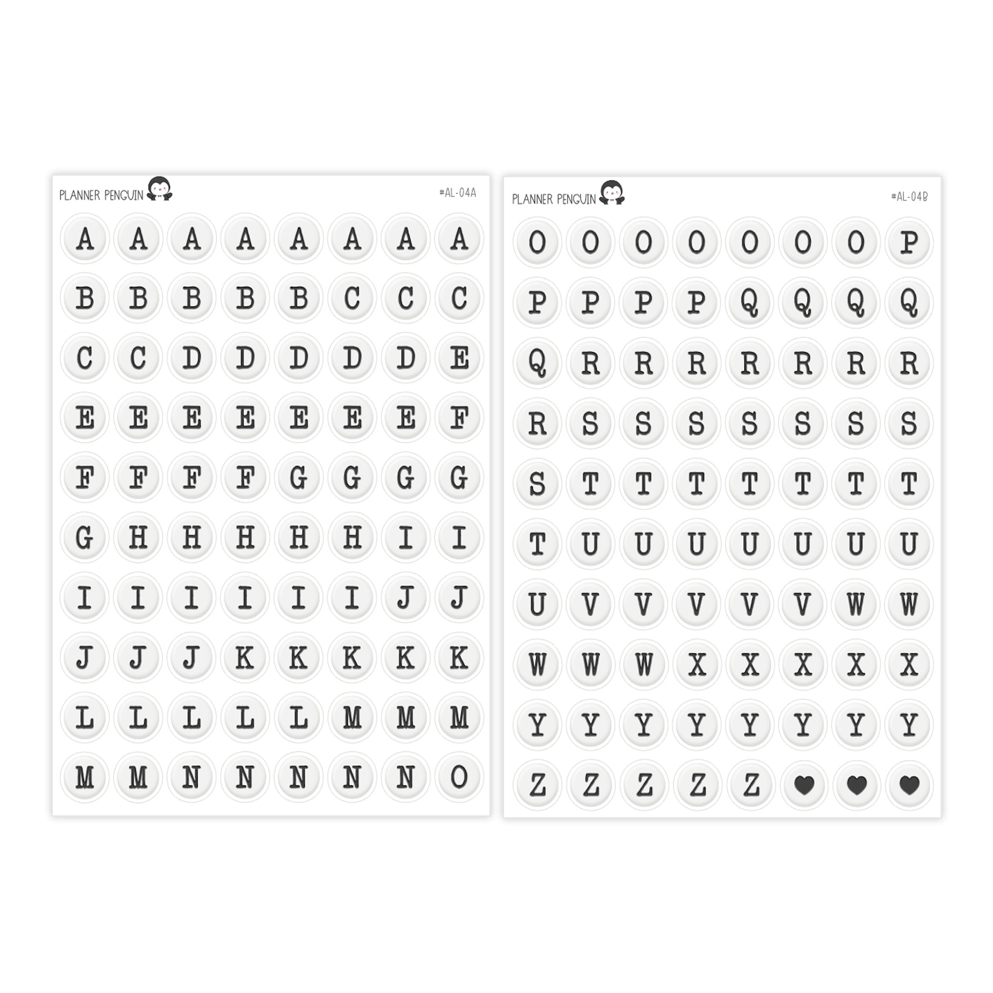 Jumbo Bead Alphabet Stickers // #AL-04AB