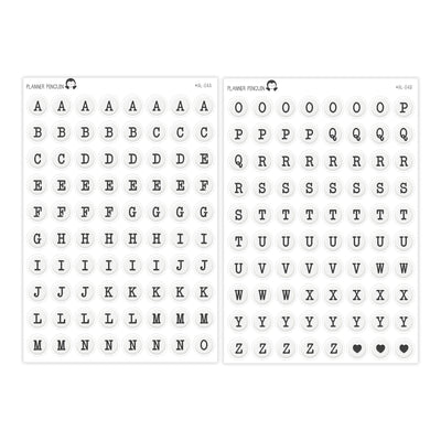 Jumbo Bead Alphabet Stickers // #AL-04AB
