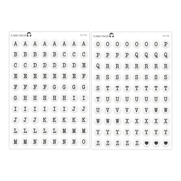 Jumbo Bead Alphabet Stickers // #AL-04AB