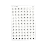 Jumbo Bead Number Stickers - Junk journal Alphabet | Scrapbook
