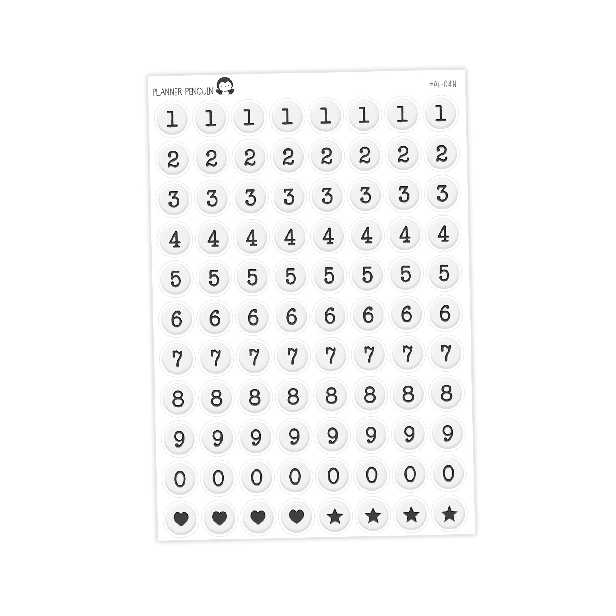 Jumbo Bead Number Stickers - Junk journal Alphabet | Scrapbook