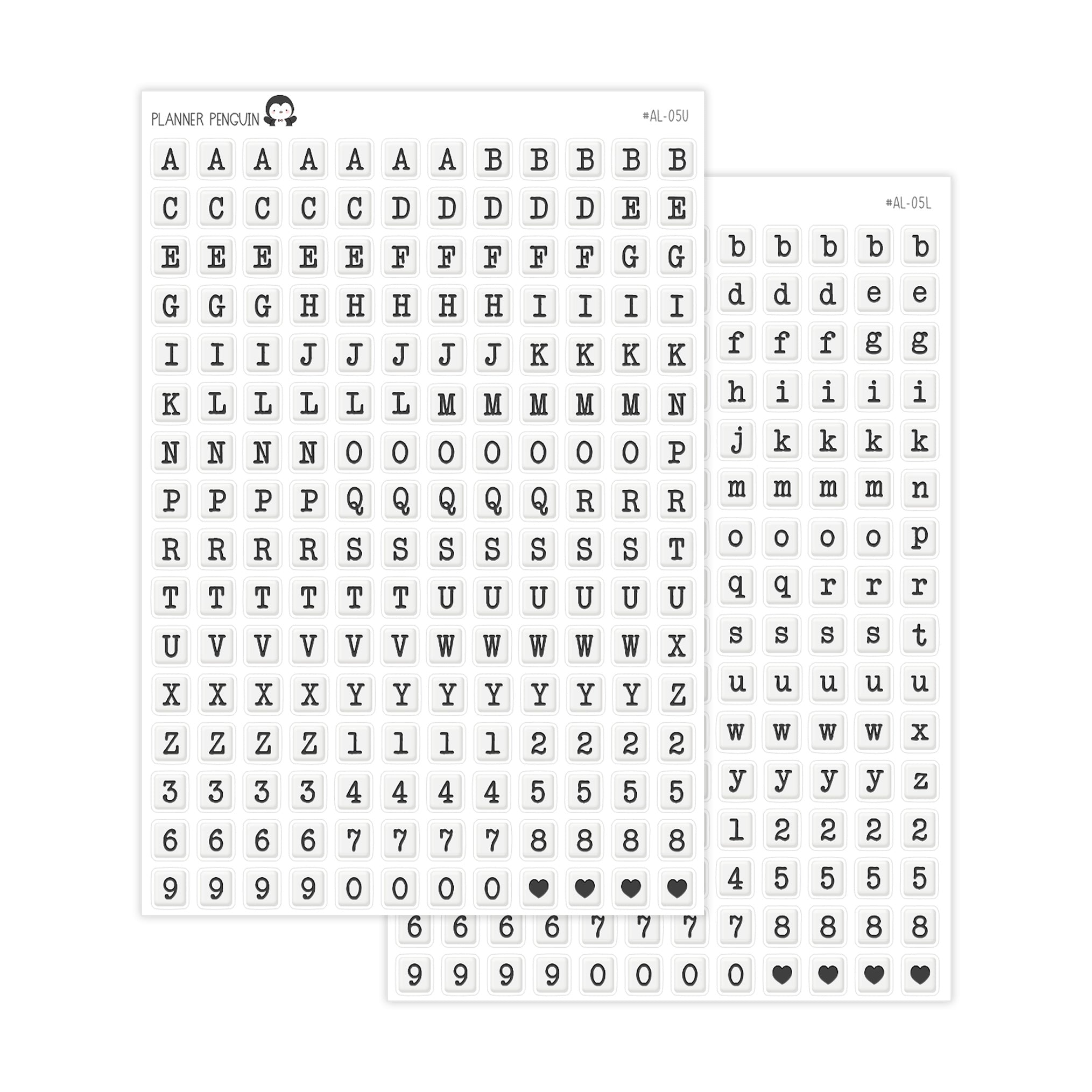 Square Letter Bead Alphabet Stickers// #AL-05