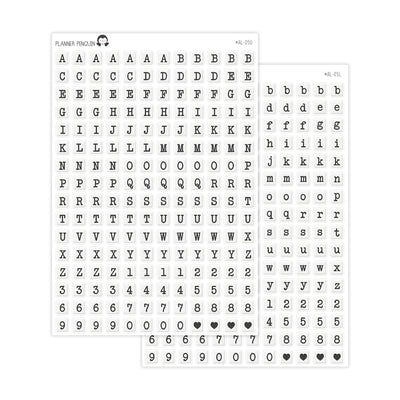 Square Letter Bead Alphabet Stickers// #AL-05