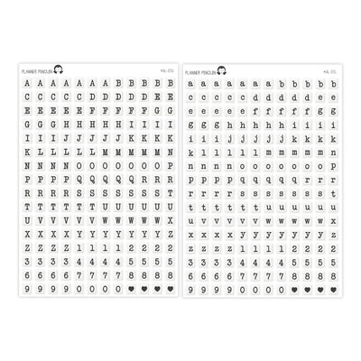 Square Letter Bead Alphabet Stickers// #AL-05