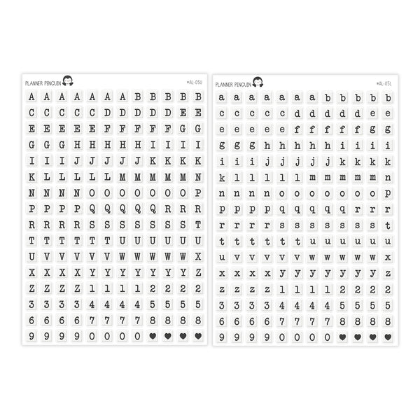 Square Letter Bead Alphabet Stickers  // #AL-05