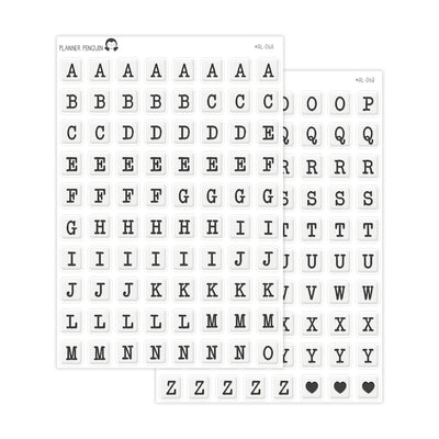 Jumbo Square Bead Alphabet Stickers // #AL-06AB