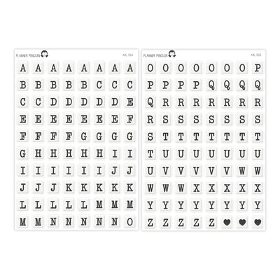 Jumbo Square Bead Alphabet Stickers // #AL-06AB