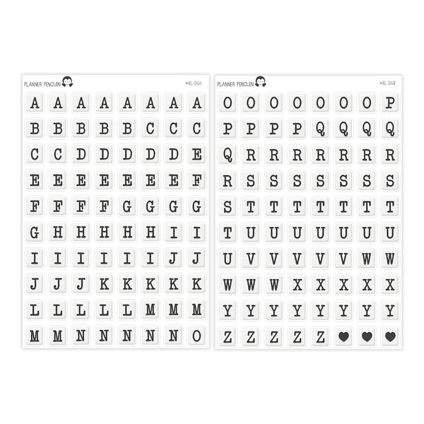 Jumbo Square Bead Alphabet Stickers // #AL-06AB