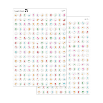 Letter Bead ColorfulAlphabet Stickers // #AL-07