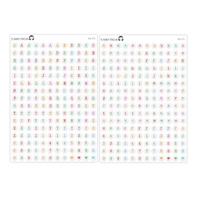 Letter Bead ColorfulAlphabet Stickers // #AL-07