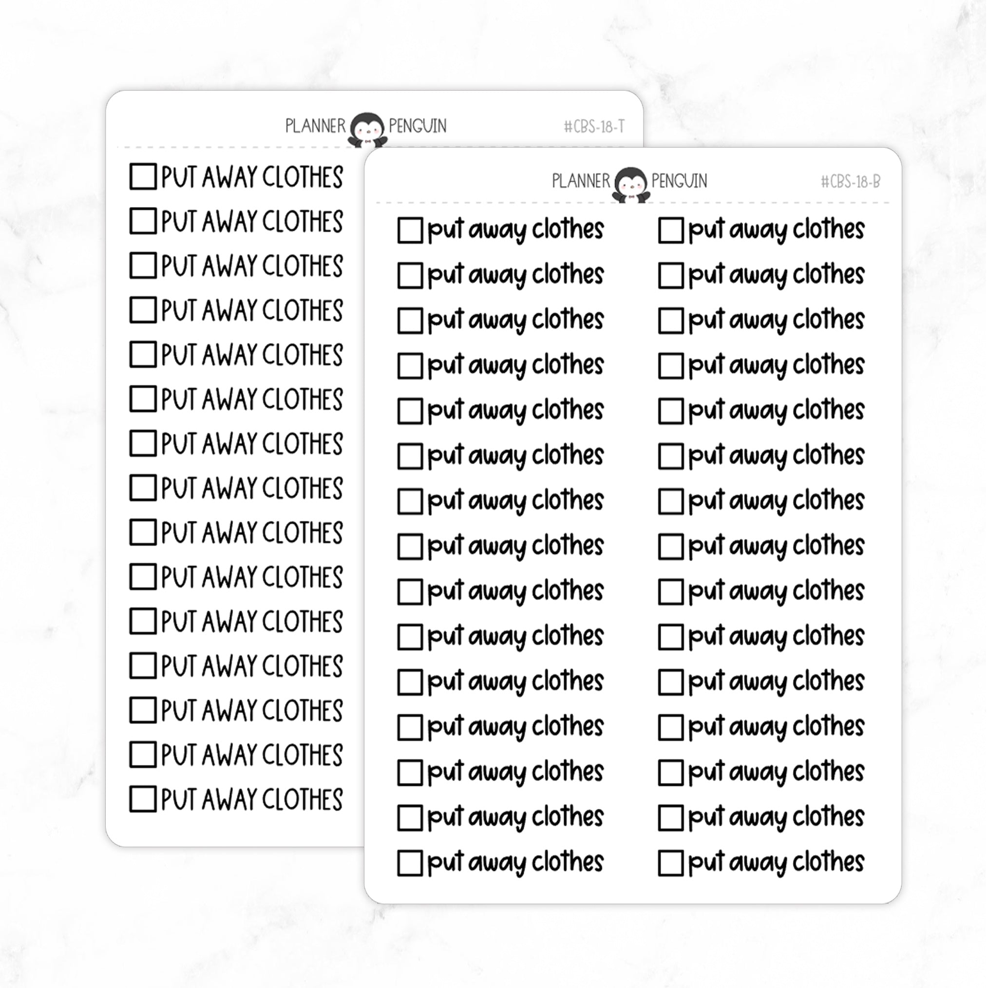 Put Away Clothes Checkbox Text Stickers