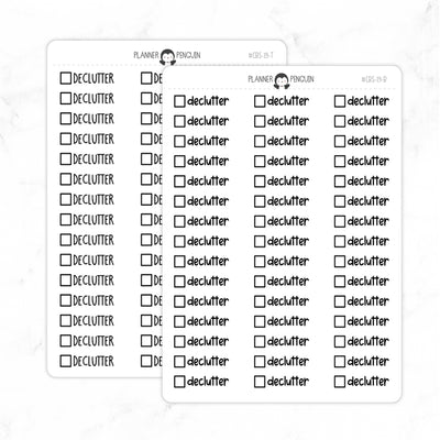 Declutter Checkbox Text Stickers| CBS-19