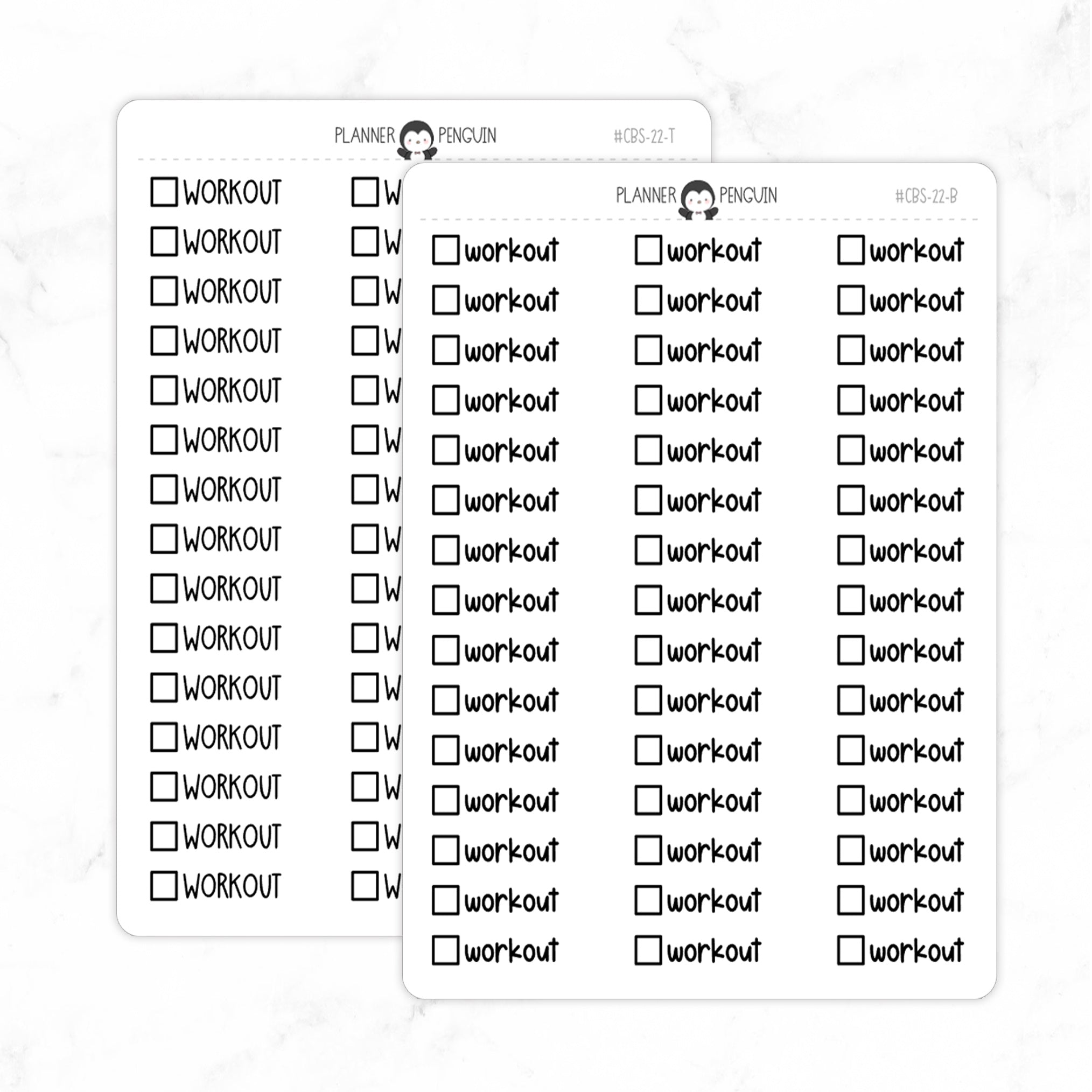 Workout Checkbox Text Stickers