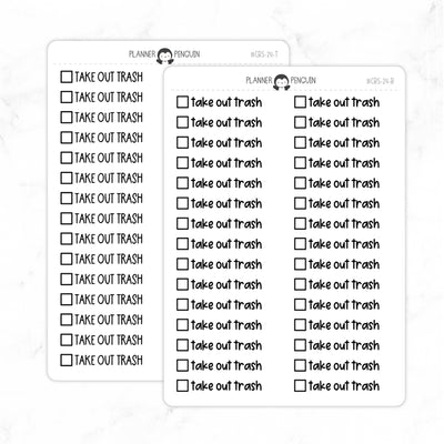 Take Out Trash Checkbox Text Stickers| CBS-24