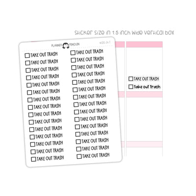 Take Out Trash Checkbox Text Stickers| CBS-24