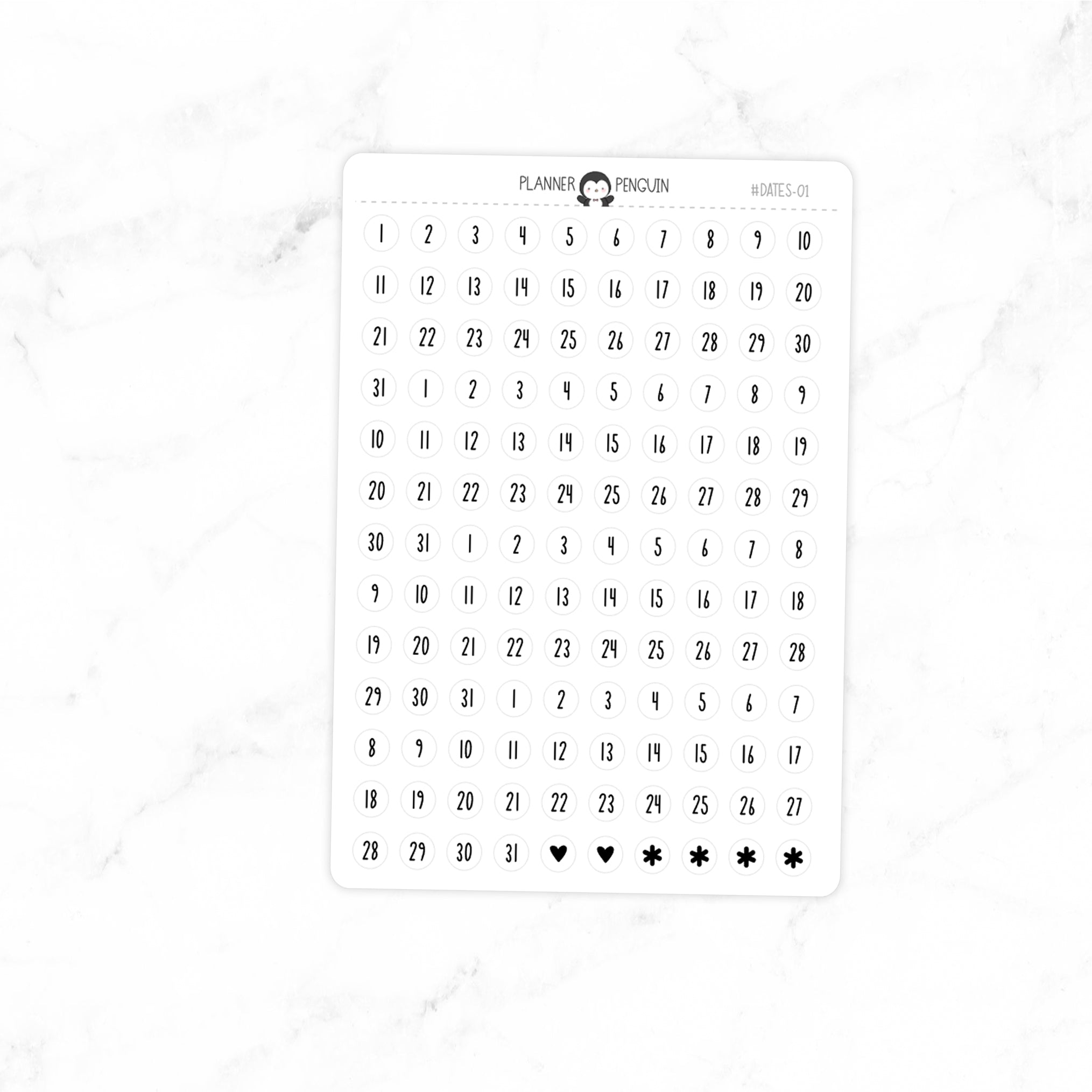 Date Dots Planner Stickers // #DATES-01