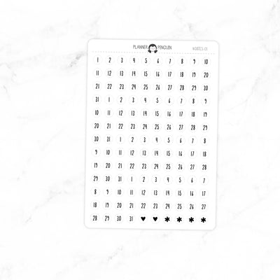 Date Dots Planner Stickers // #DATES-01