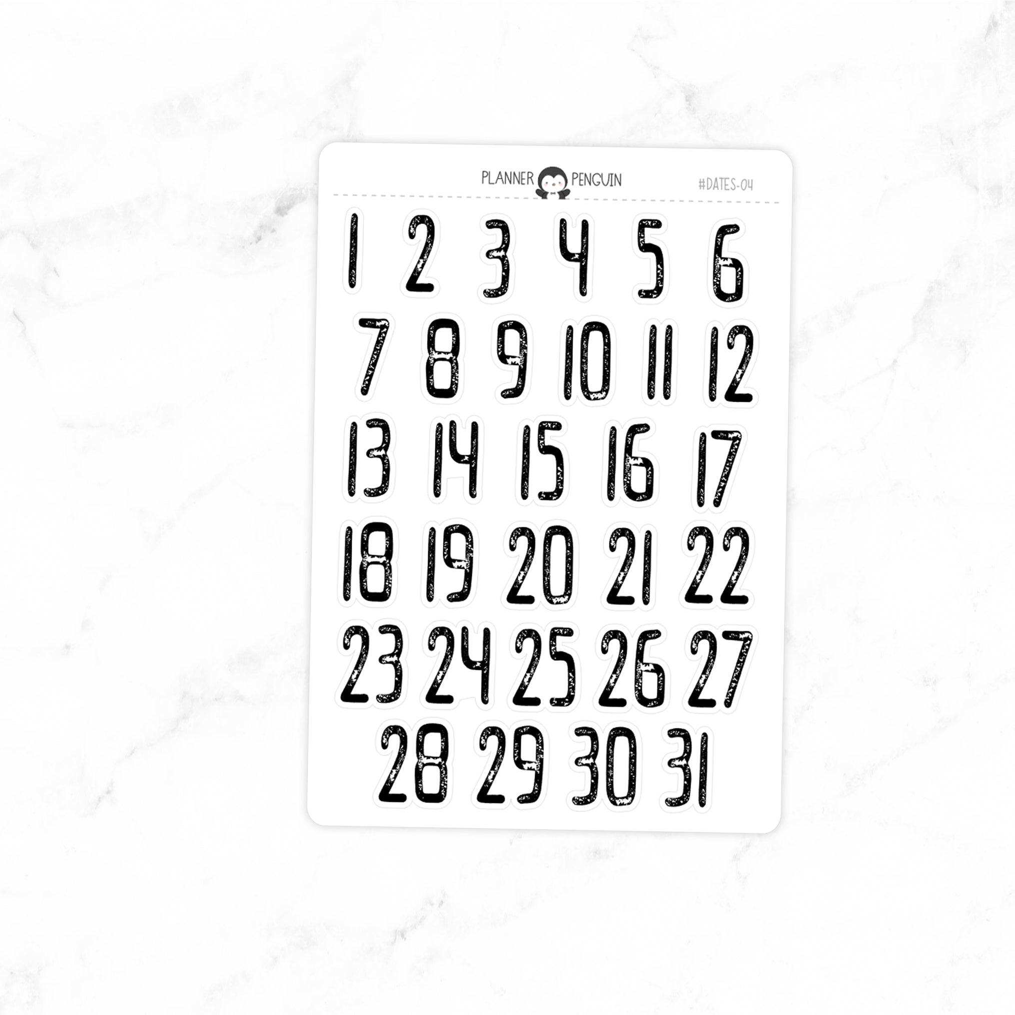 Date Number Stickers // #DATES-04 – Plannerpenguin