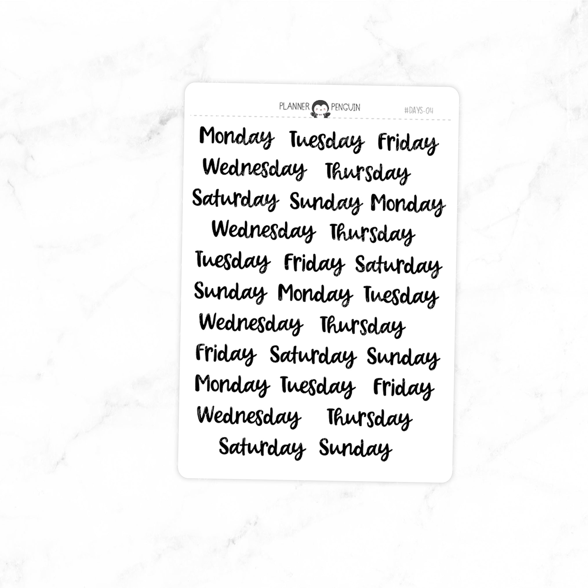 Days of the Week Stickers DAYS-04