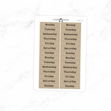Days of the week labels Stickers DAYS-06