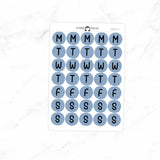 Days of the week circle Stickers DAYS-07