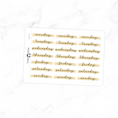 Days of the week Brush Stroke Stickers // #DAYS-10