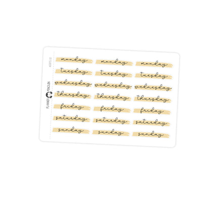 Days of the week Brush Stroke Stickers // #DAYS-10