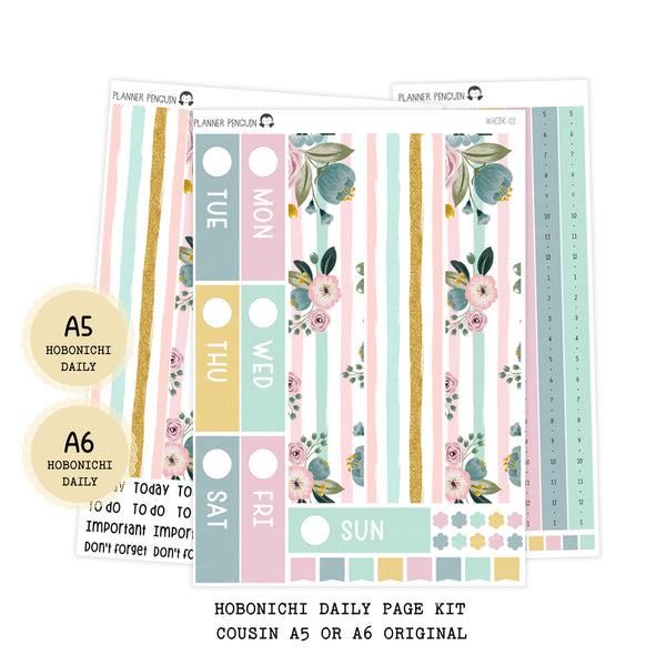 Spring Blooms - Daily Kit - Hobonichi Cousin A5 , A6 orginial Techo // #DK-02