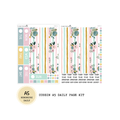 Spring Blooms - Daily Kit - Hobonichi Cousin A5 , A6 orginial Techo // #DK-02